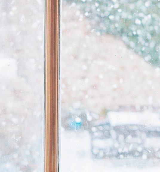 A woman enjoying winter in a senior living community